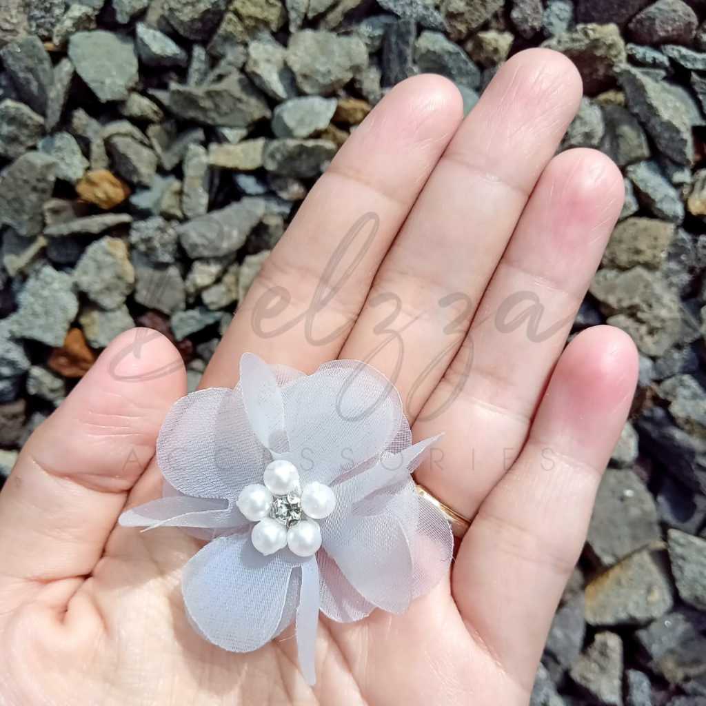 Hiasan Bunga Organza Elegan Multifungsi ,bunga ashoka, kain organza,Bunga Kain Organza Mini Hiasan K