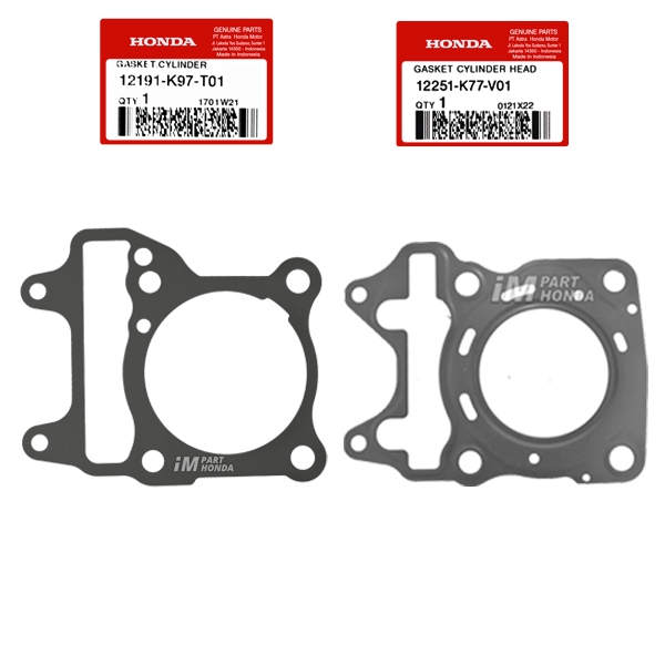 ORI  12191-K97-T01 12251-K77-V01 Paking Perpak Blok & Kop Gasket Cylinder Head Vario 125 Old Vario