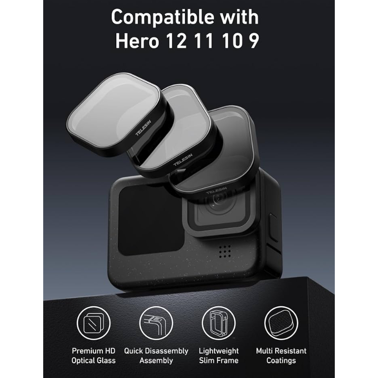 TELESIN GP-FLT-902 GoPro Hero 3pcs Neutral Density Filter ND8 ND16 ND32 Lens Camera Action Filters S