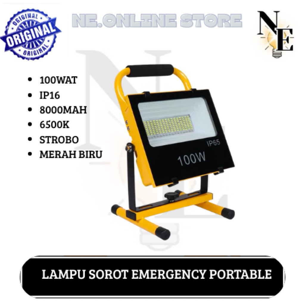 Lampu sorot emergency 100wat  - lampu tembak portable 100wat