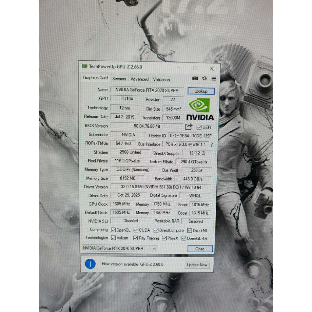 vga RTX 2070 SUPER 8GB