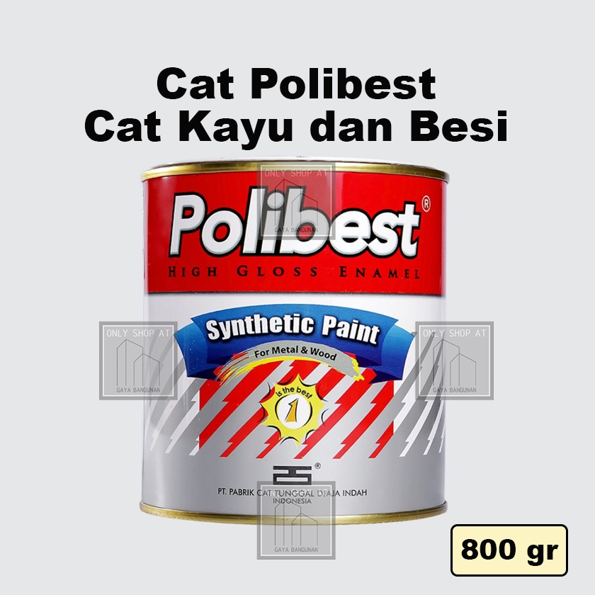 Cat Polibest 800 gr / Cat Kayu dan Besi Warna Hitam Putih