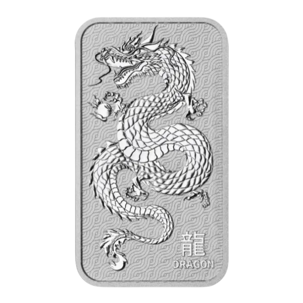 SILVER BATANGAN 1 OZ DRAGON / NAGA PERTH MINT 999