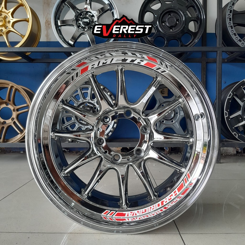 Velg Racing Mobil Pajero Fortuner Ring 18 Black Chrome - HSR AMETH