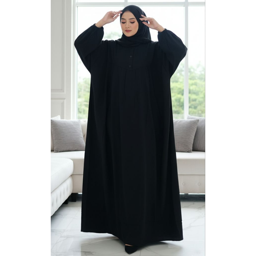 Gamis Nawang Jumbo Premium LD 130 Bahan Rayon Twil Premium Adem Dan Lembut Model Kancing Depan Gamis