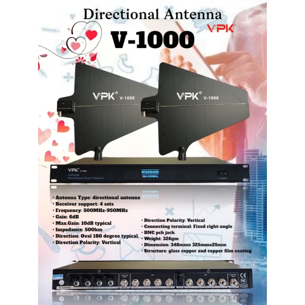 Penguat Signal Mic Wireless VPK V 1000 Original
