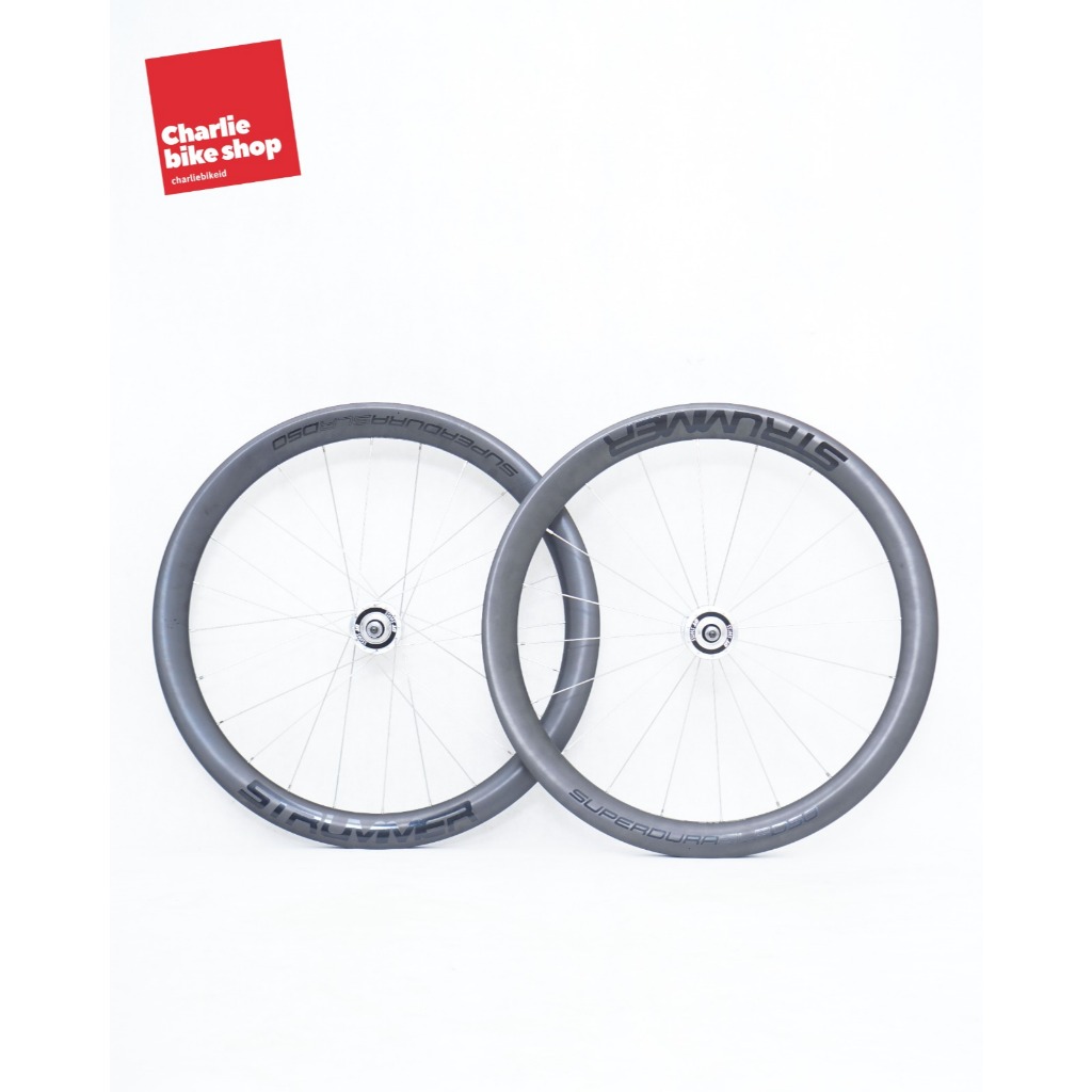 Wheelset Carbon Custom Strummer Superdura D50 Hub DT Swiss 370 Track - Wheelset Fixed Gear Fixie