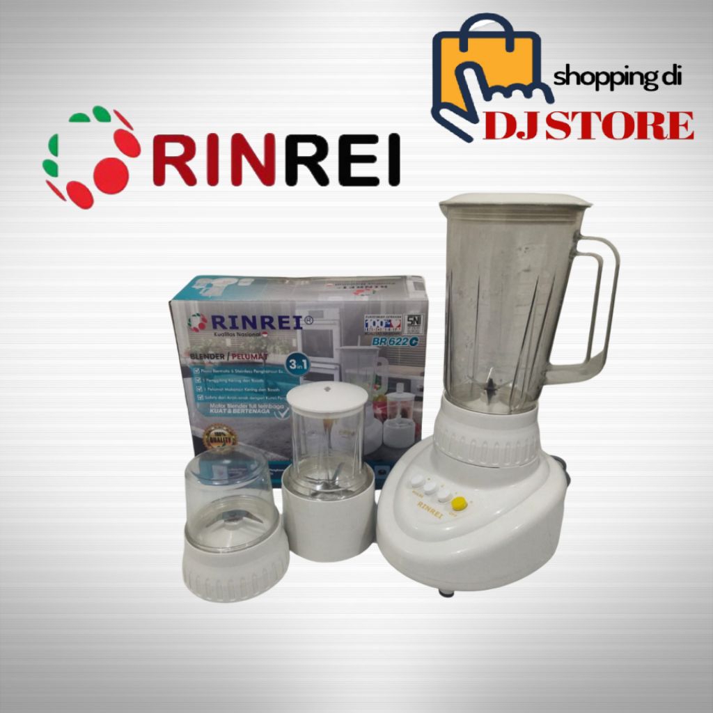 RINREI blender 3in1 BR 622 C 1 liter, blender rinrei gelas plastik br622c