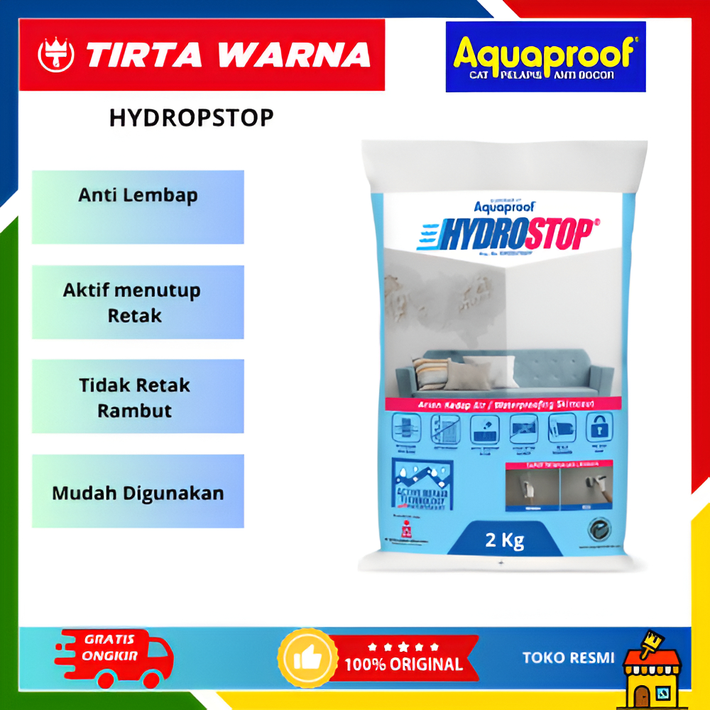 Aquaproof Hydrostop Anti Lembap Menutup Retak Acian Kedap Air 2kg