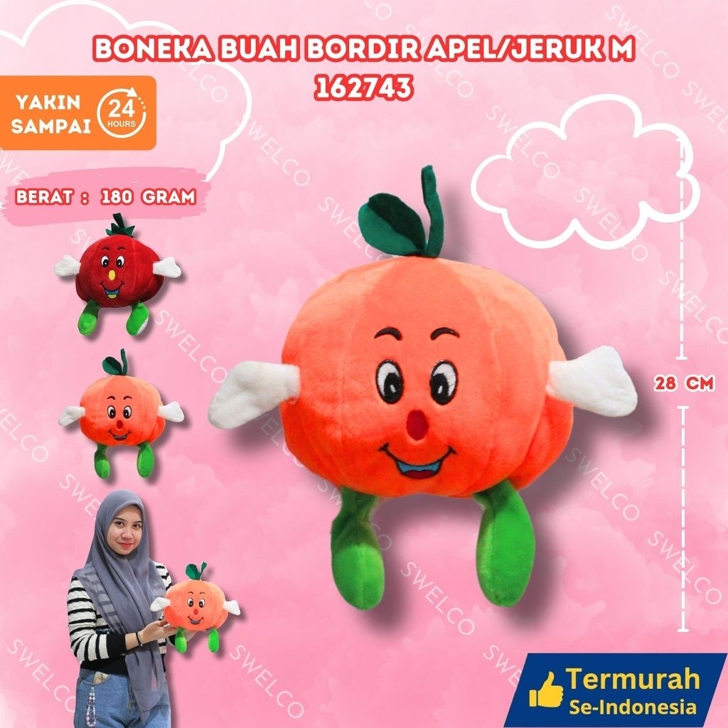 BONEKA BUAH BORDIR APEL/JERUK M

