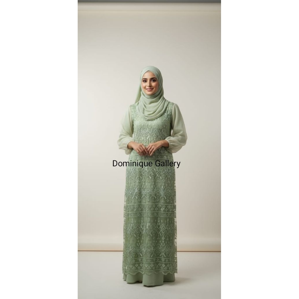 Dress gamis wanita outer Lace Brokat