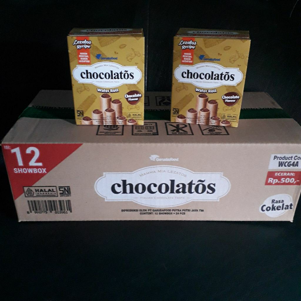 Chocolatos Wafer Roll 1 karton (12 box)