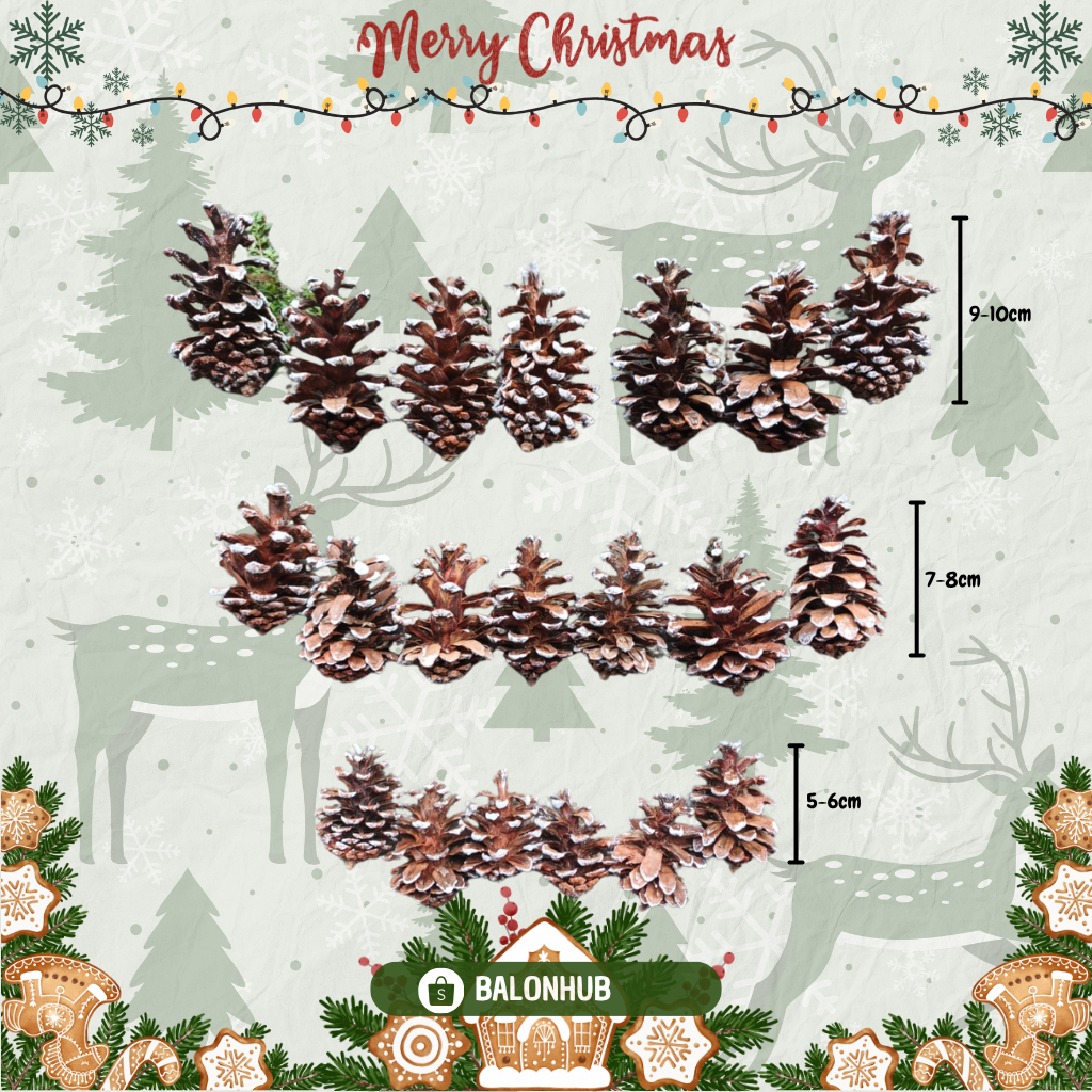 Hiasan Natal Bunga Pinus Salju - Bunga Pinus Salju Gantungan Pohon Natal - Hiasan Dekorasi Natal