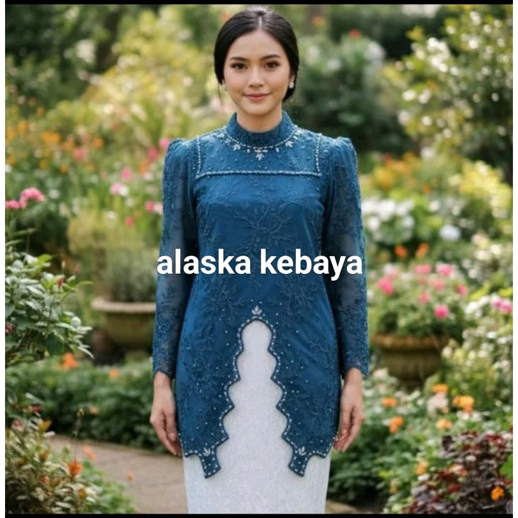 a.k/(FREE HIJAB) Kebaya Silvana Payet / Kebaya Modern / Brokat / Tunik Brokat / Kebaya Modern Brukat