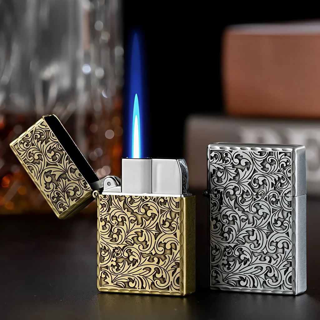 Korek Api Bara Las Motif Ukiran Batik Korek Api Gas Isi Ulang Koleksi ( XFA 141 )