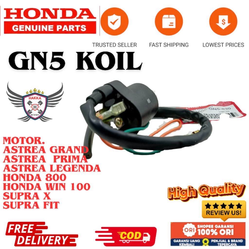 GN5 ORIGINAL KOIL HONDA ASTREA GRAND,KOIL HONDA ASTREA LEGENDA,KOIL HONDA ASTREA PRIMA, KOIL HONDA 8