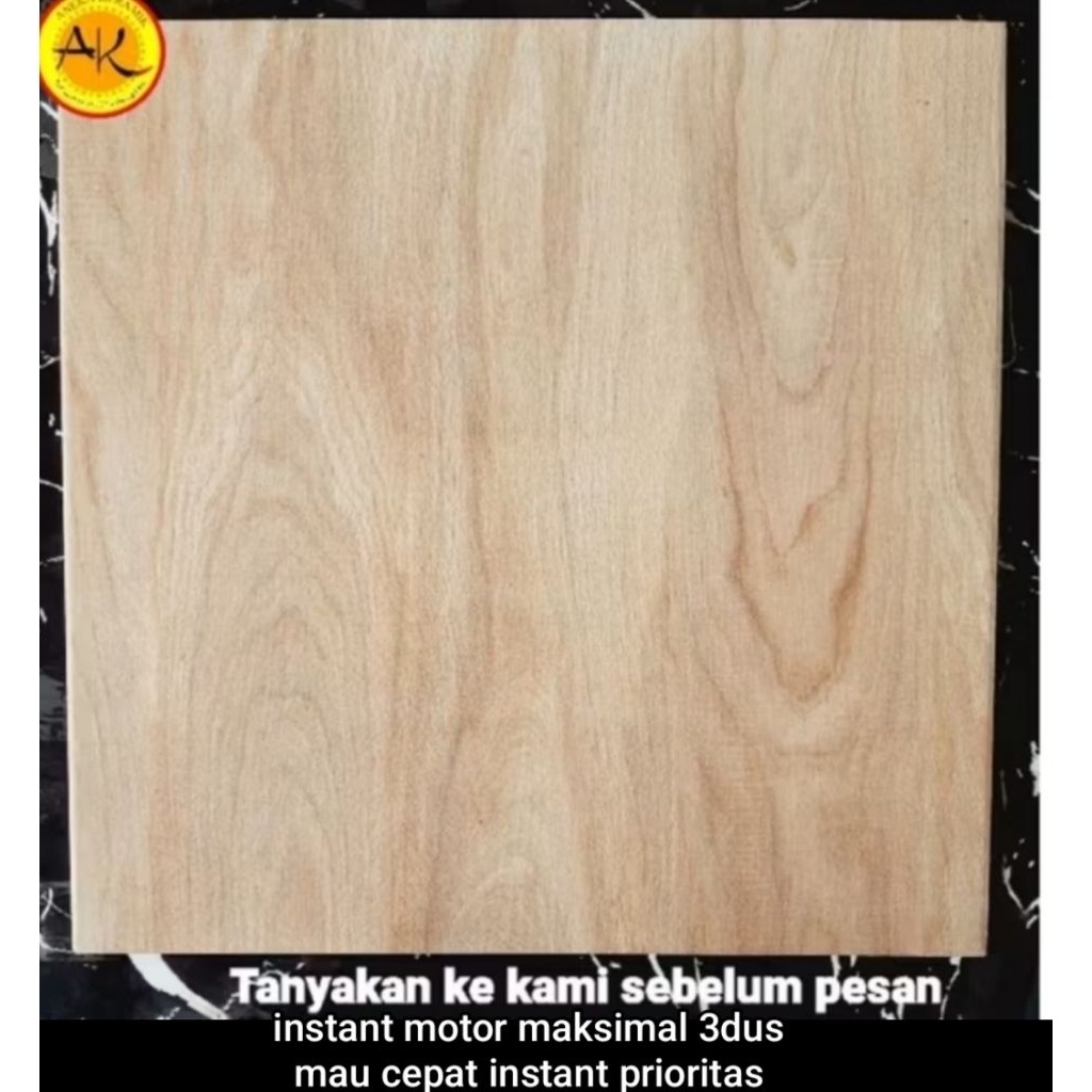 Canarim Beige Keramik Lantai Teras Garasi Kamar Mandi Kasar Motif Urat Kayu Serat Kayu 50x50