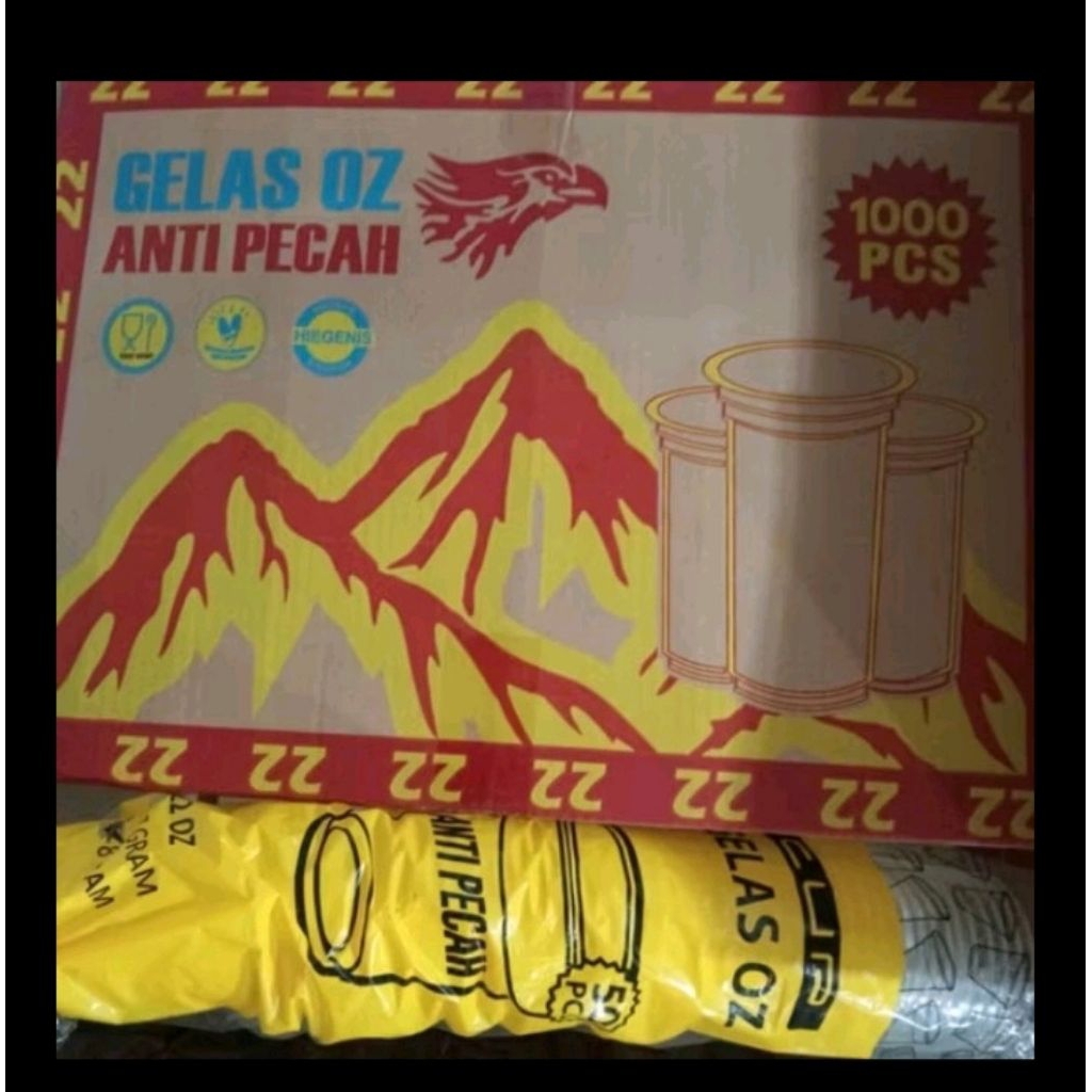 1 karton Cup 22 oz datar/slim/oval