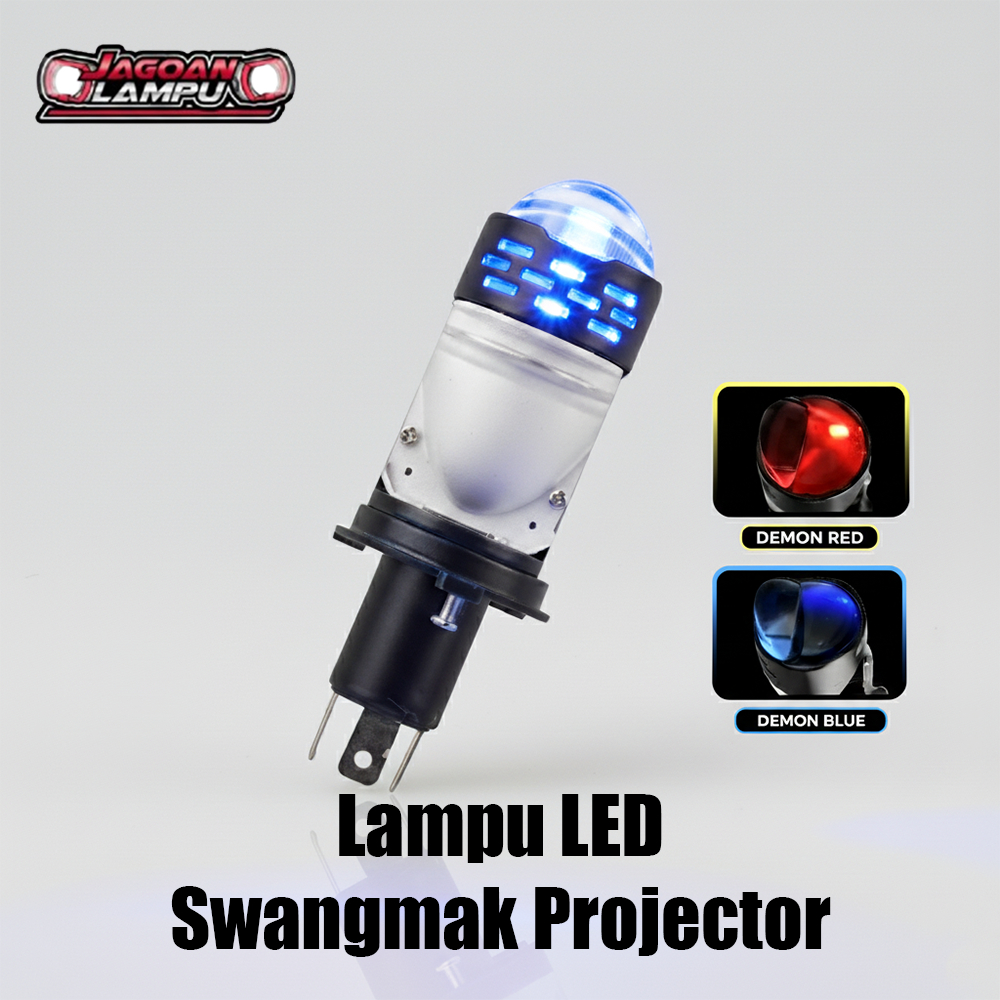 Lampu LED Swangmak Projector Bilens Biled Mini Laser H4