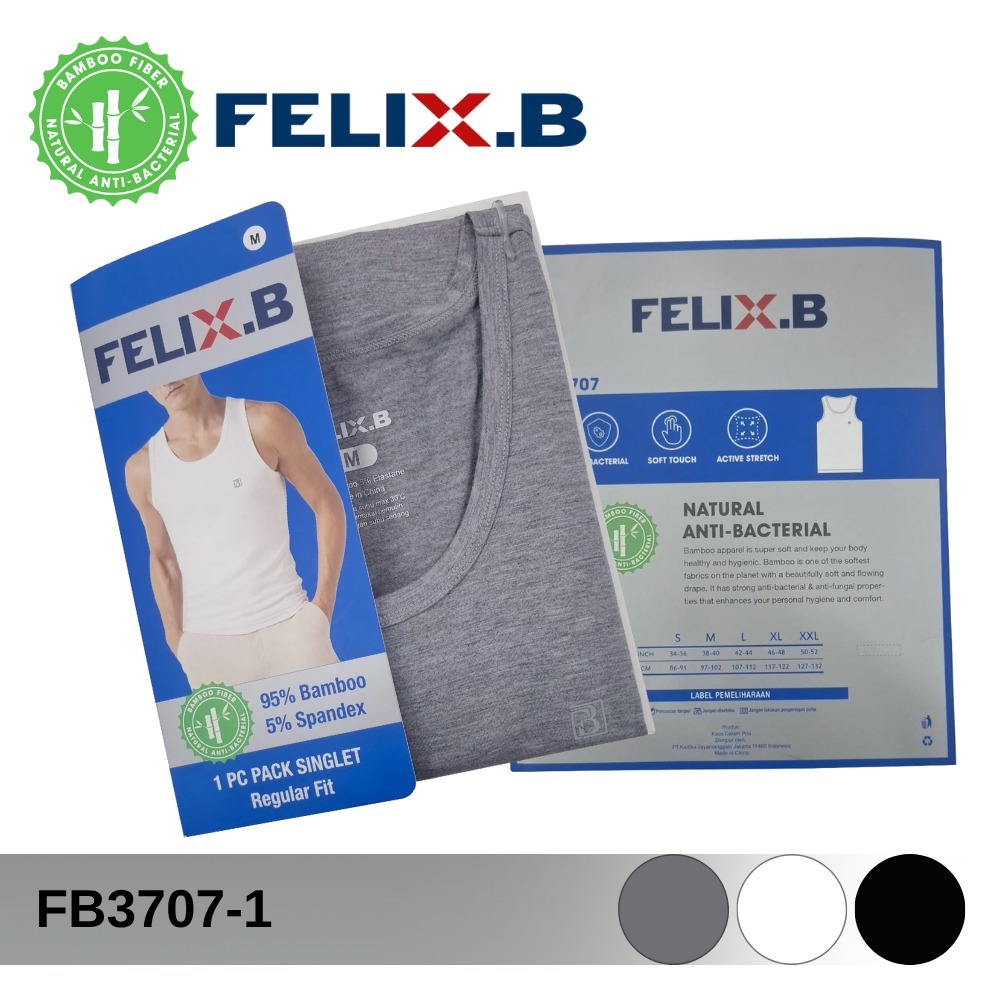 FELIX,B Mens T-shirt Bamboo FB3707 Singlet