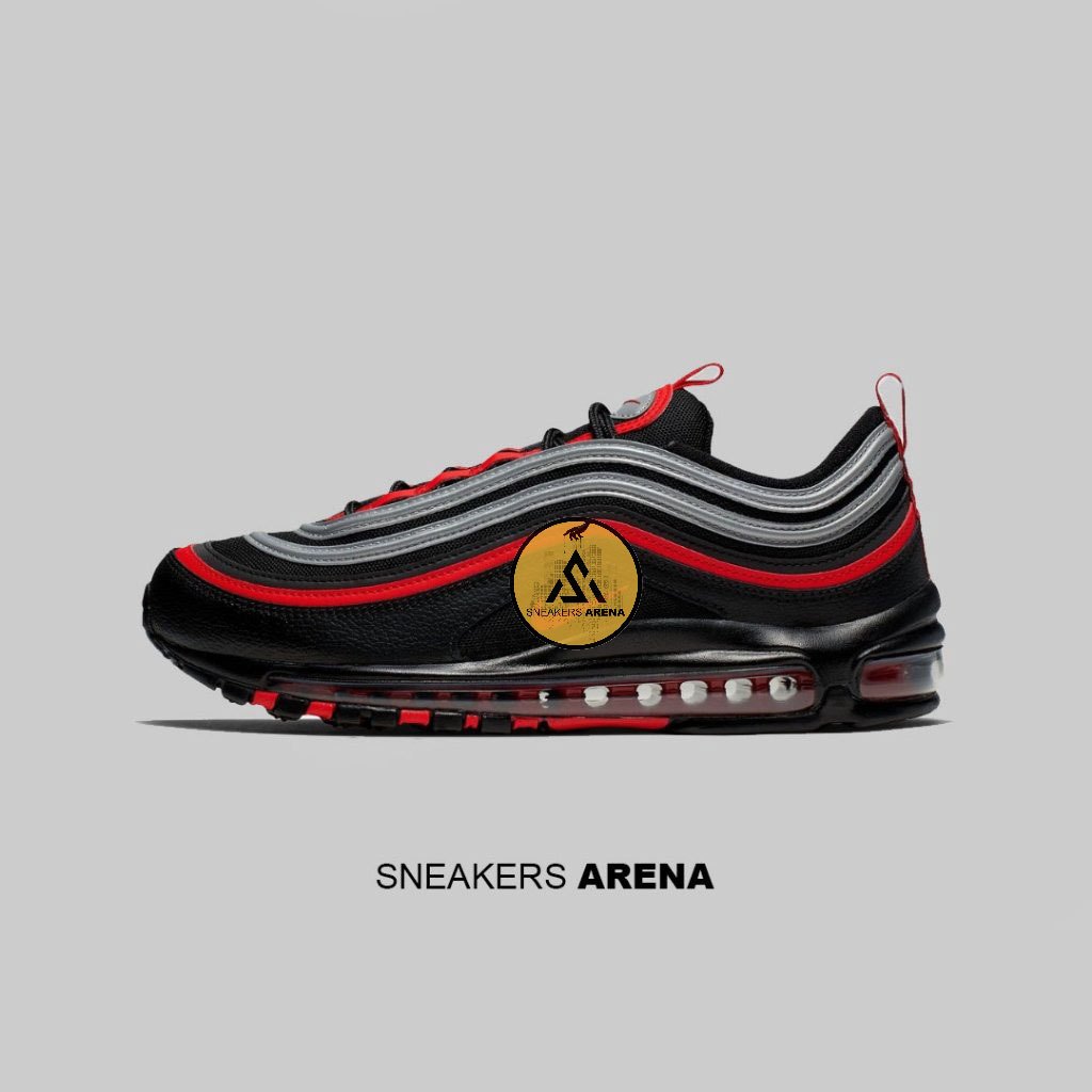 Sneakers NK Air Max 97 Black University Red Metallic Silver