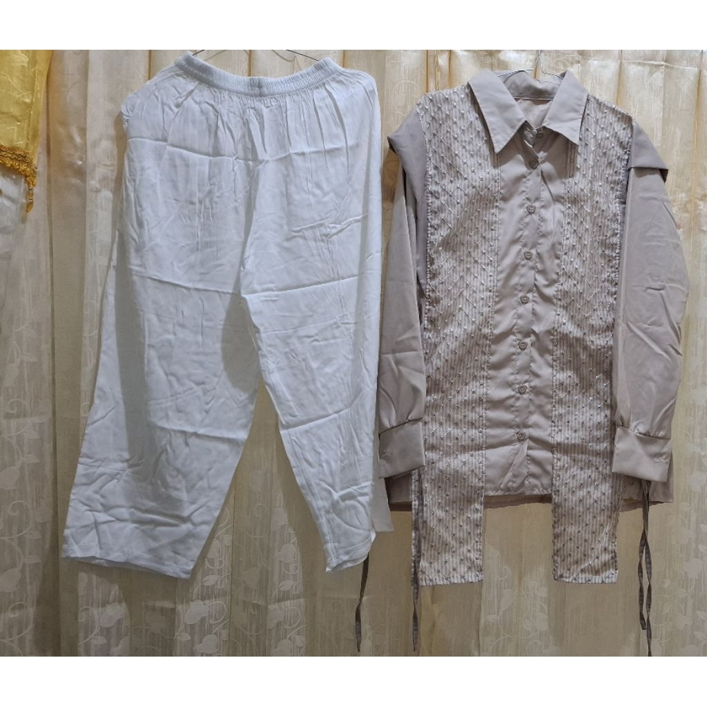 Setelan celana reject tulisan