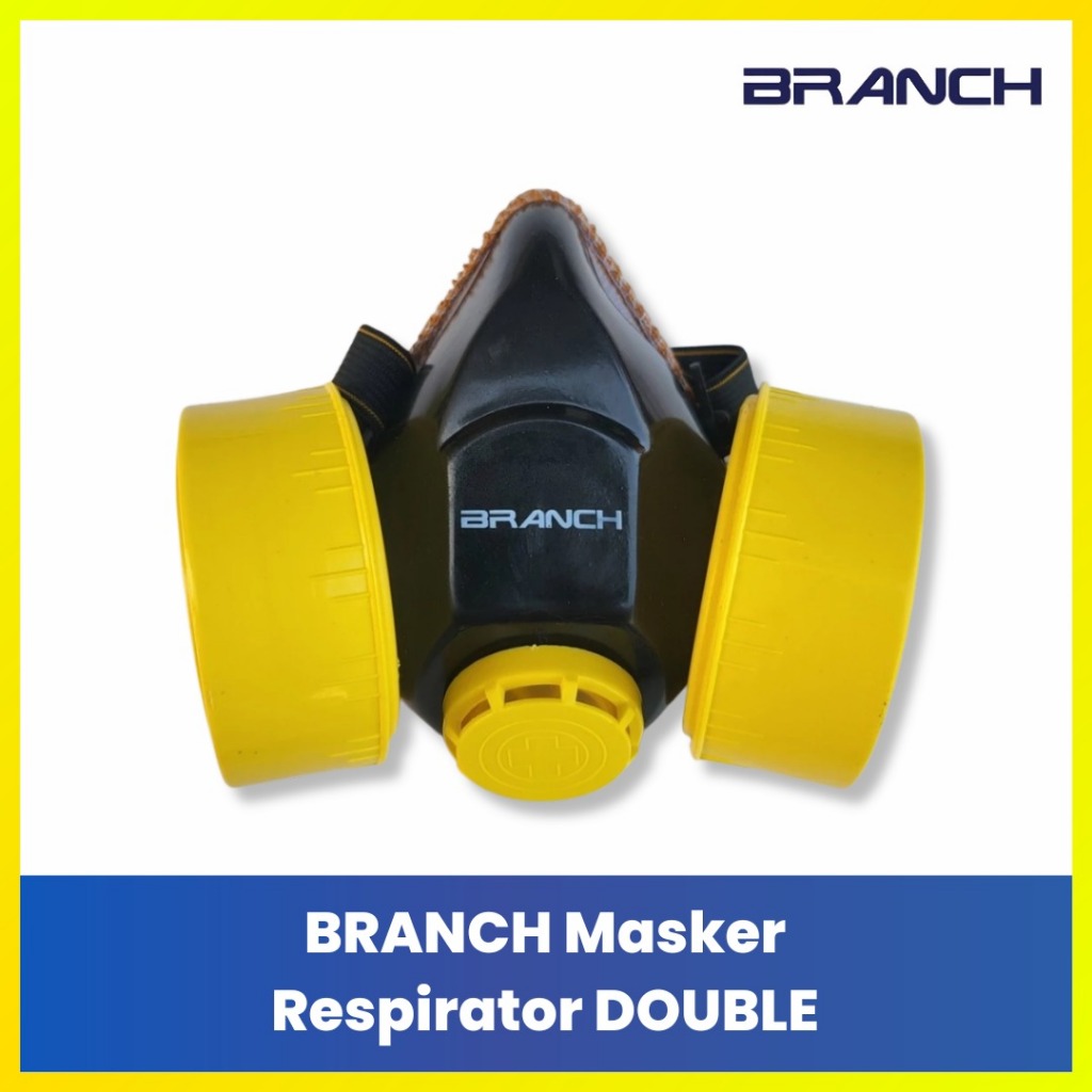 BRANCH Masker Gas Respirator Anti Gas Beracun Uap Kimia Pestisida {Single & Double}