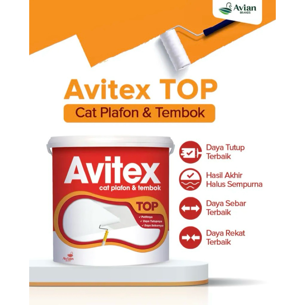 AVITEX TOP Cat Plafon & Tembok Warna PUTIH (5 KG)