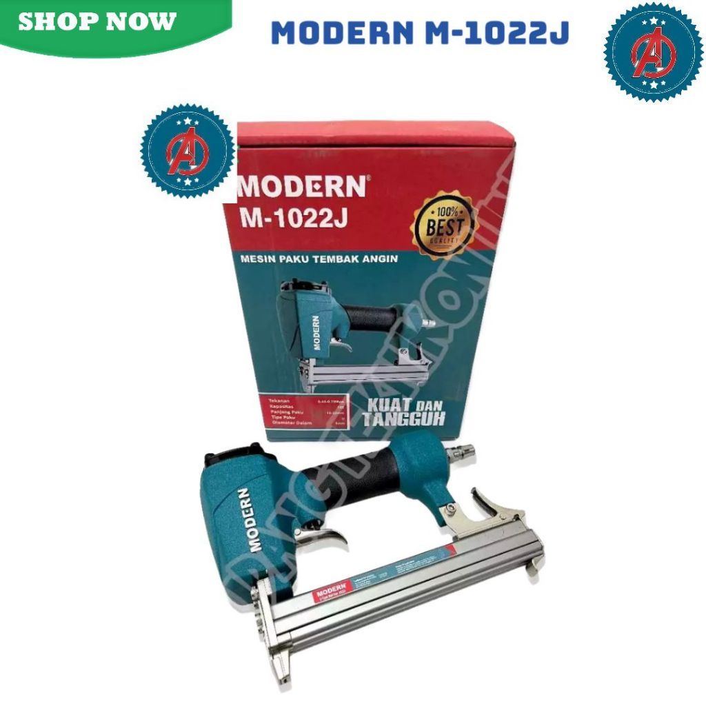Mesin Paku Tembak Angin Modern M-1022J / Air Nailer Paku Lurus Tembak Kayu M-1022J Modern.