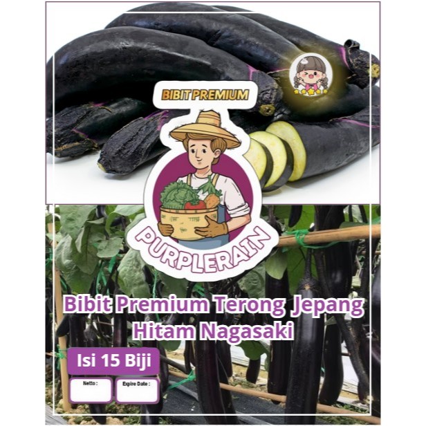 Bibit Premium Terong Jepang Hitam Nagasaki | Biji Benih Terong Jepang Hitam Nagasaki | Terong Jepang