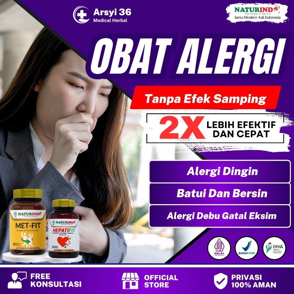 Obat Alergi Dingin Debu Batuk Besin Herbal Ampuh Met Fit Naturindo