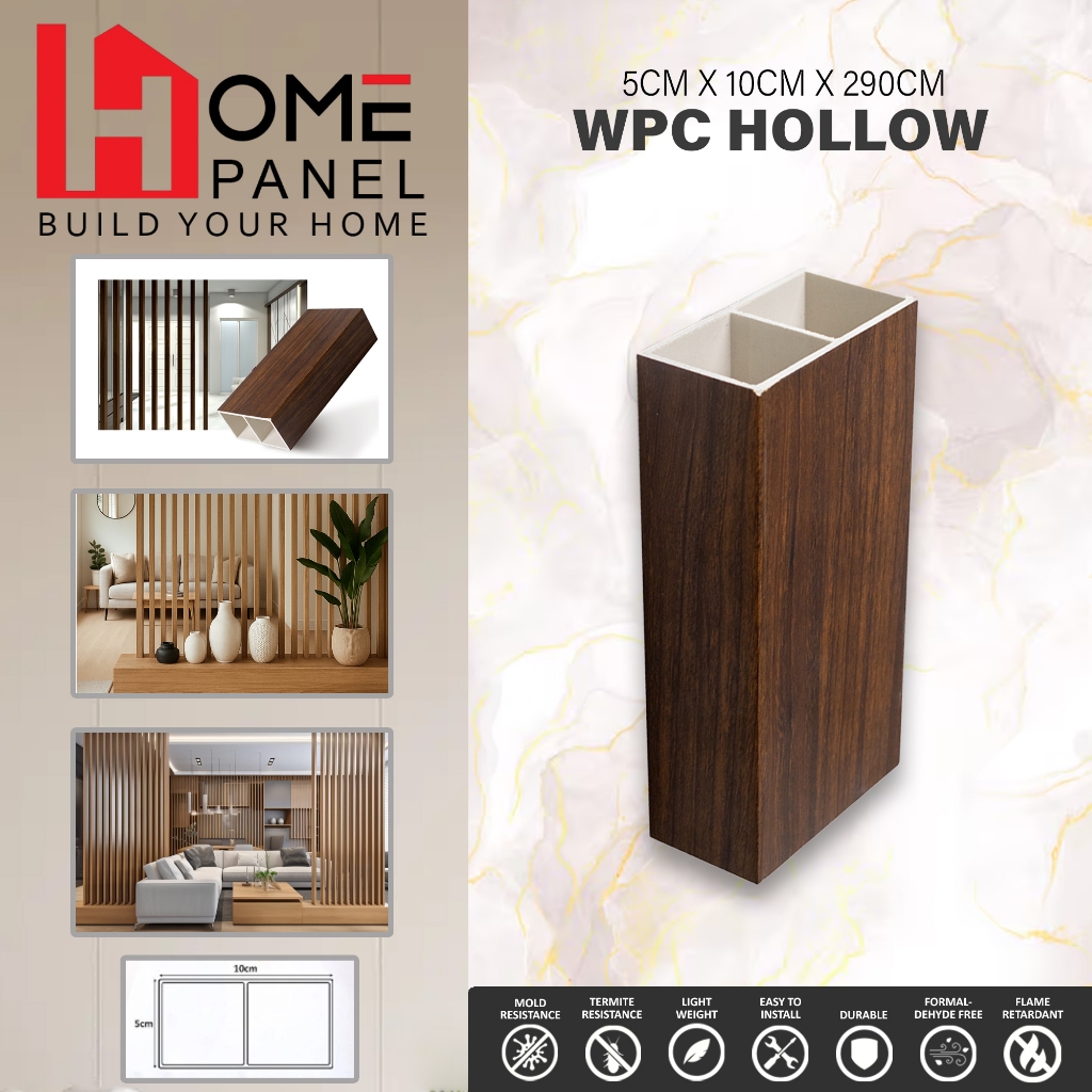 Partisi Hollow PVC Kisi Kisi WPC 2,9 Meter Pembatas Ruangan Minimalis Penyekat Ruang