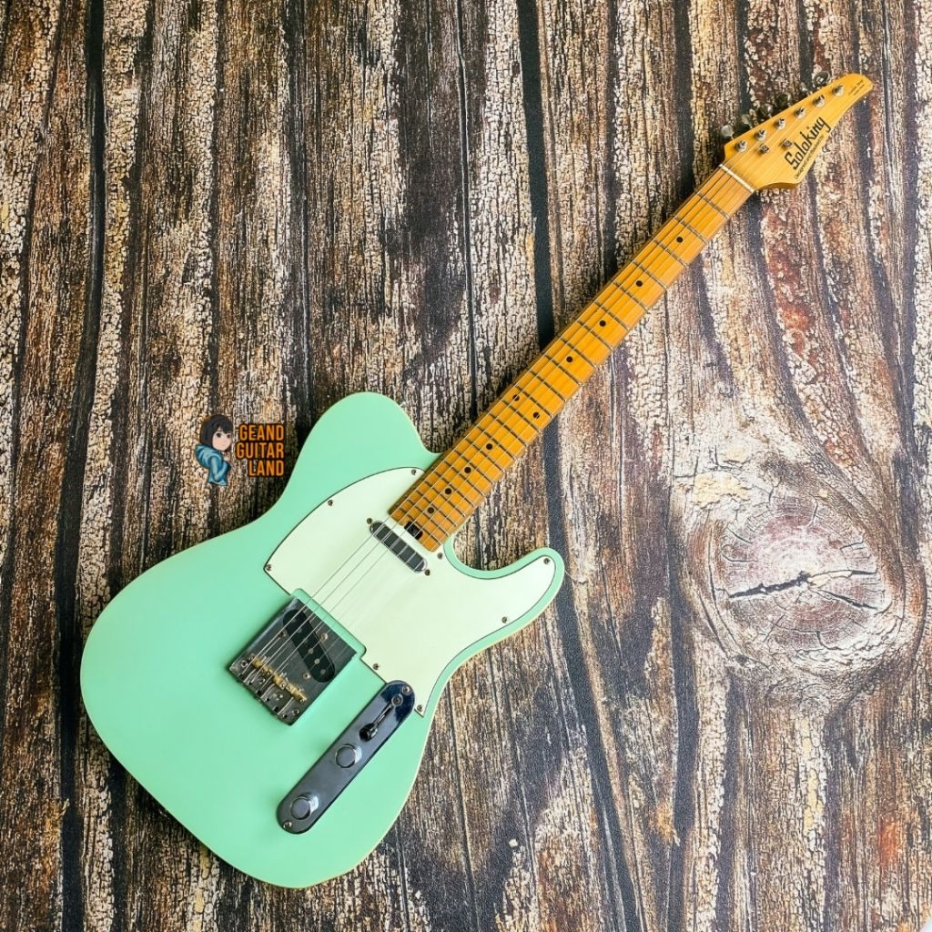 Soloking T1B MKII Telecaster Model With Roasted Maple Neck in Surf Green