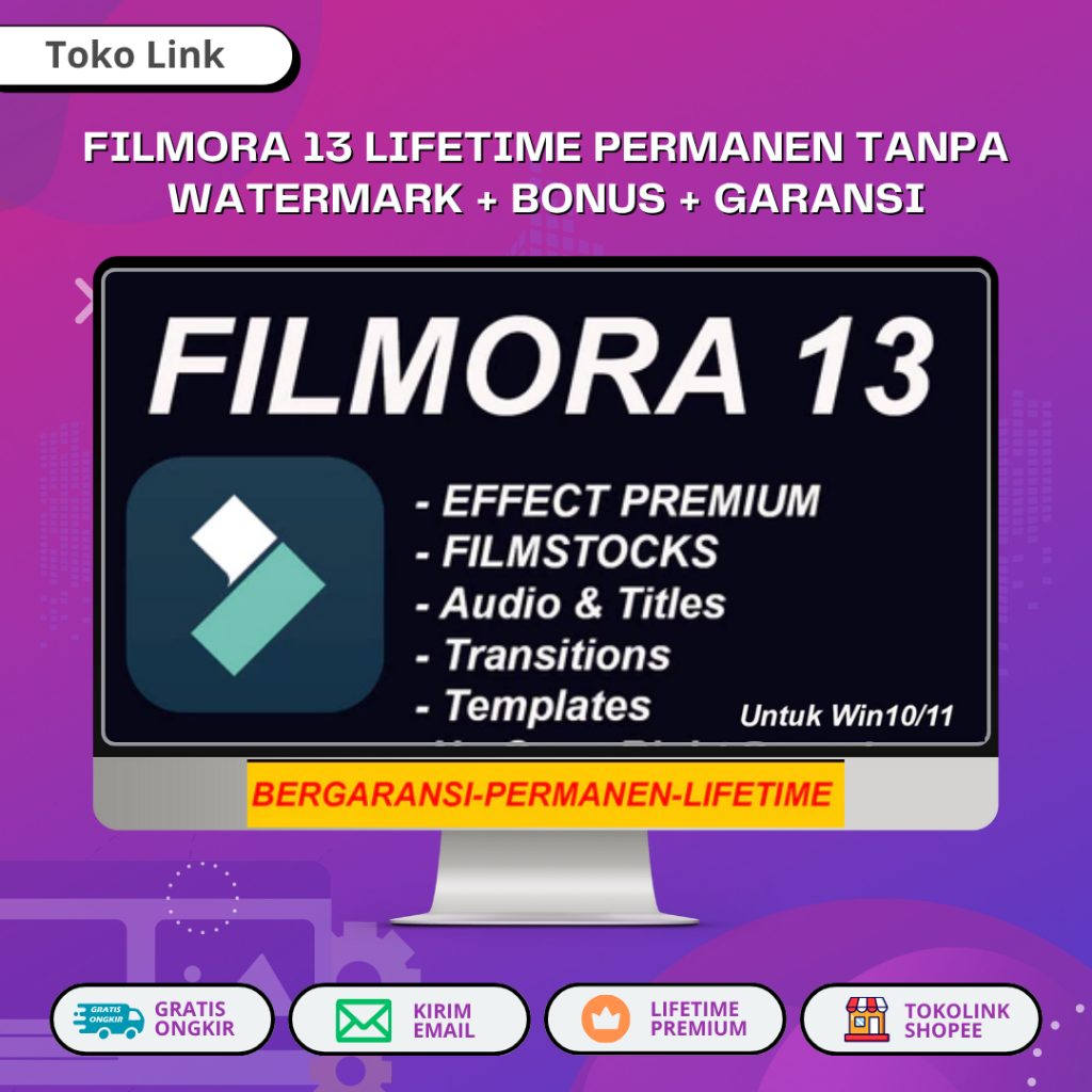 Filmora 13 Lifetime Permanen TANPA WATERMARK + BONUS + GARANSI