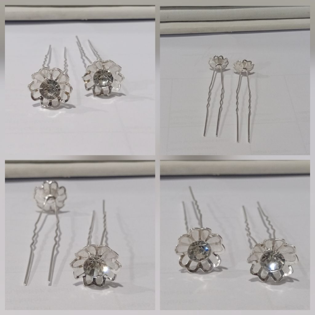 tusuk konde bunga kecil silver / aksesoris rambut / tusuk konde