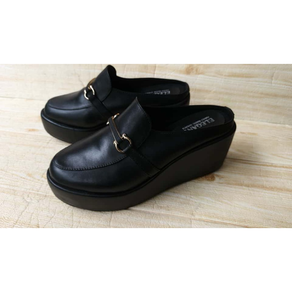 Sandal wedges Kulit Asli Wanita