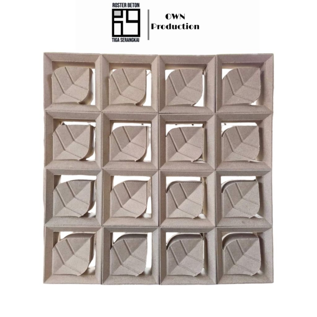 Roster beton / Loster beton minimalis modern motif daun besar