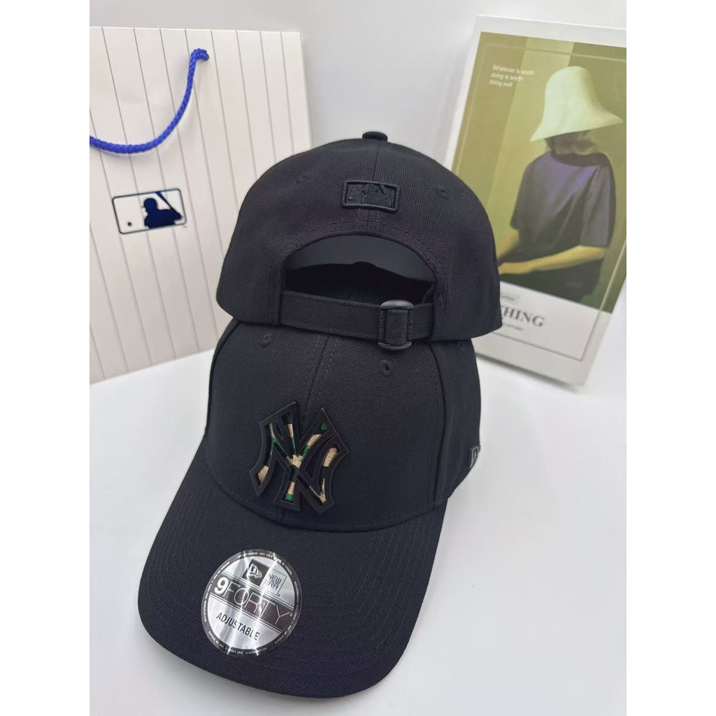 Topi baseball unisex NY plat besi dof tebal Premium