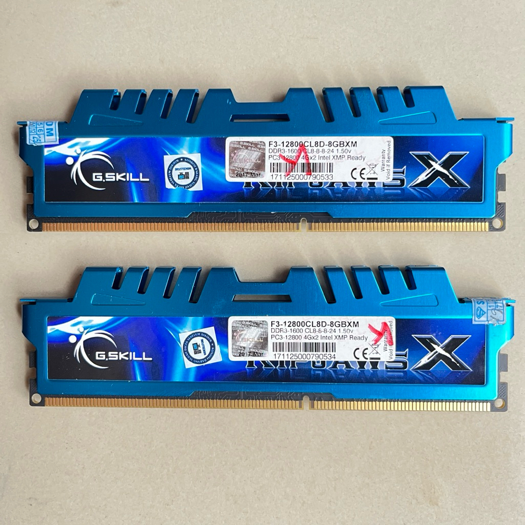 RAM GAMING G.SKILL 8GB KIT 2X4GB PC3-12800/1600MHZ DDR3 RIPJAWS X BIRU