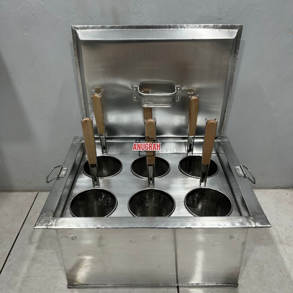 Dandang Mie Ayam Kocok Lubang 6 Alumunium Super Tebal ukuran 45 x 25