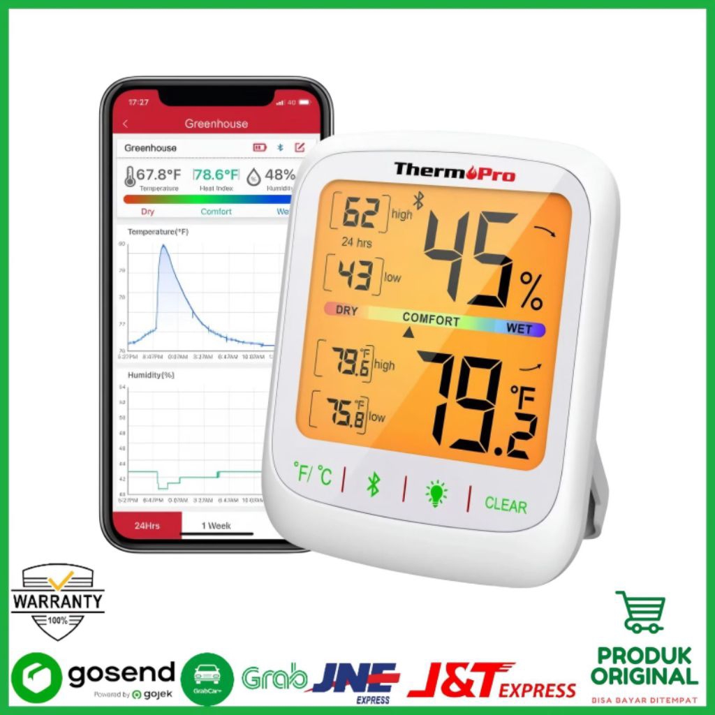 Thermopro TP359 Smart Thermometer Hygrometer Wireless Humidity Meter Bluetooth 80M TP-359 Monitor Te