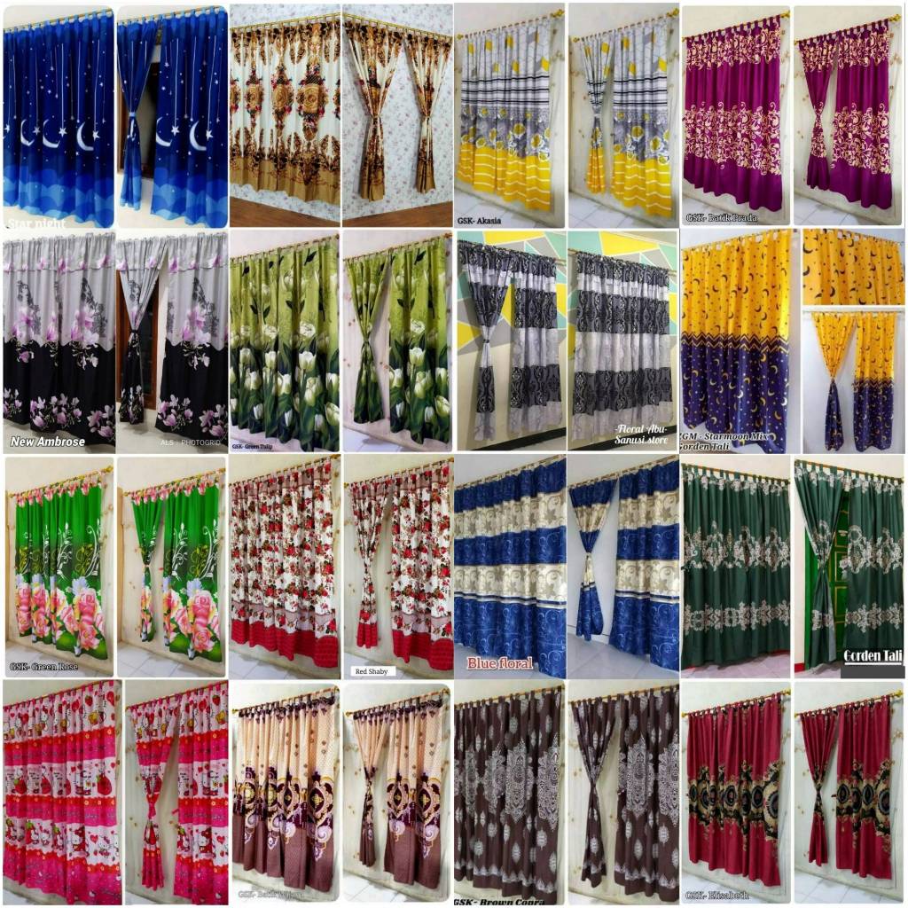 TIRAI GORDEN JENDELA KAMAR TIDUR | KORDEN HORDENG CENDELA MOTIF KARAKTER DAN POLOS UKURAN KECIL 60CM
