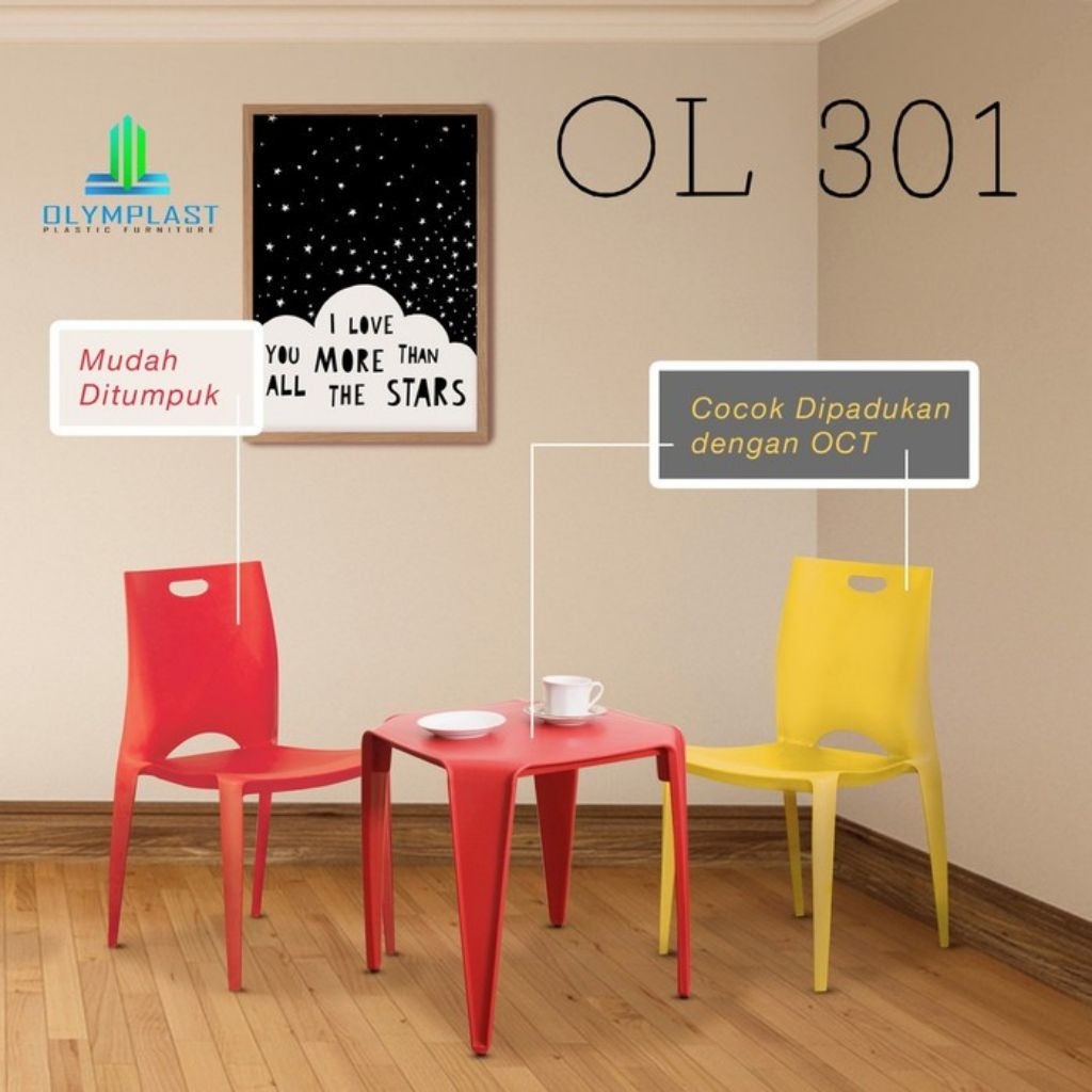 KURSI OLYMPLAST OL 301 BANGKU MAKAN SENDER CAFE RESTO PLASTIK