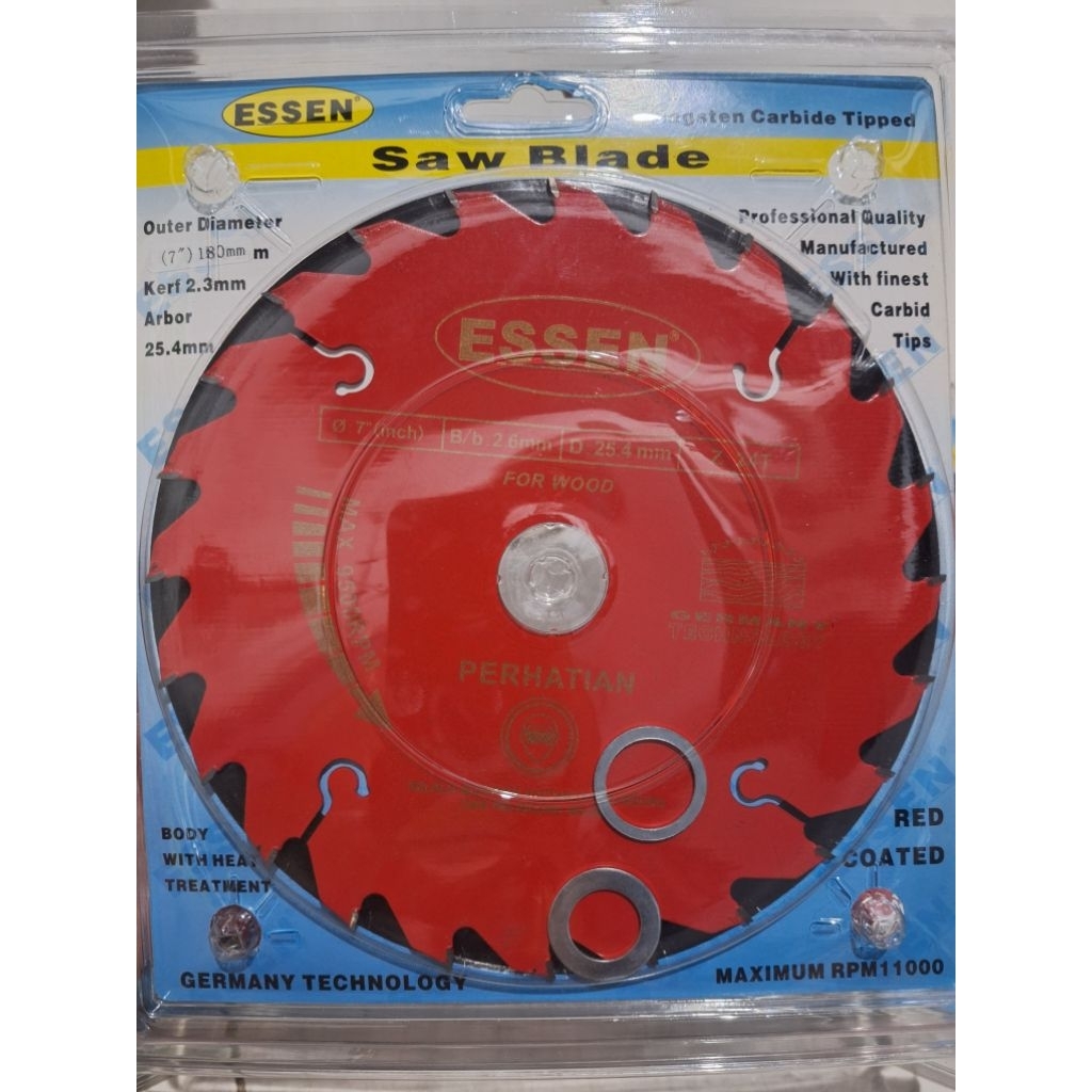 Mata Circular Saw TCT ESSEN MERAH 7"×24T