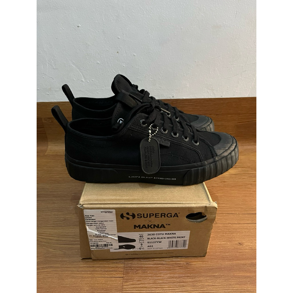 SUPERGA X MAKNA BLACK SIZE 40 (LIKE NEW