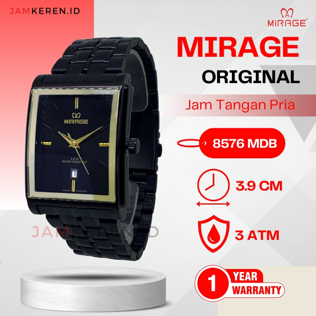 Mirage - Jam Tangan Mirage Pria - Jam Tangan Pria Original - Jam Tangan Pria Stainless Steel 8576 MD
