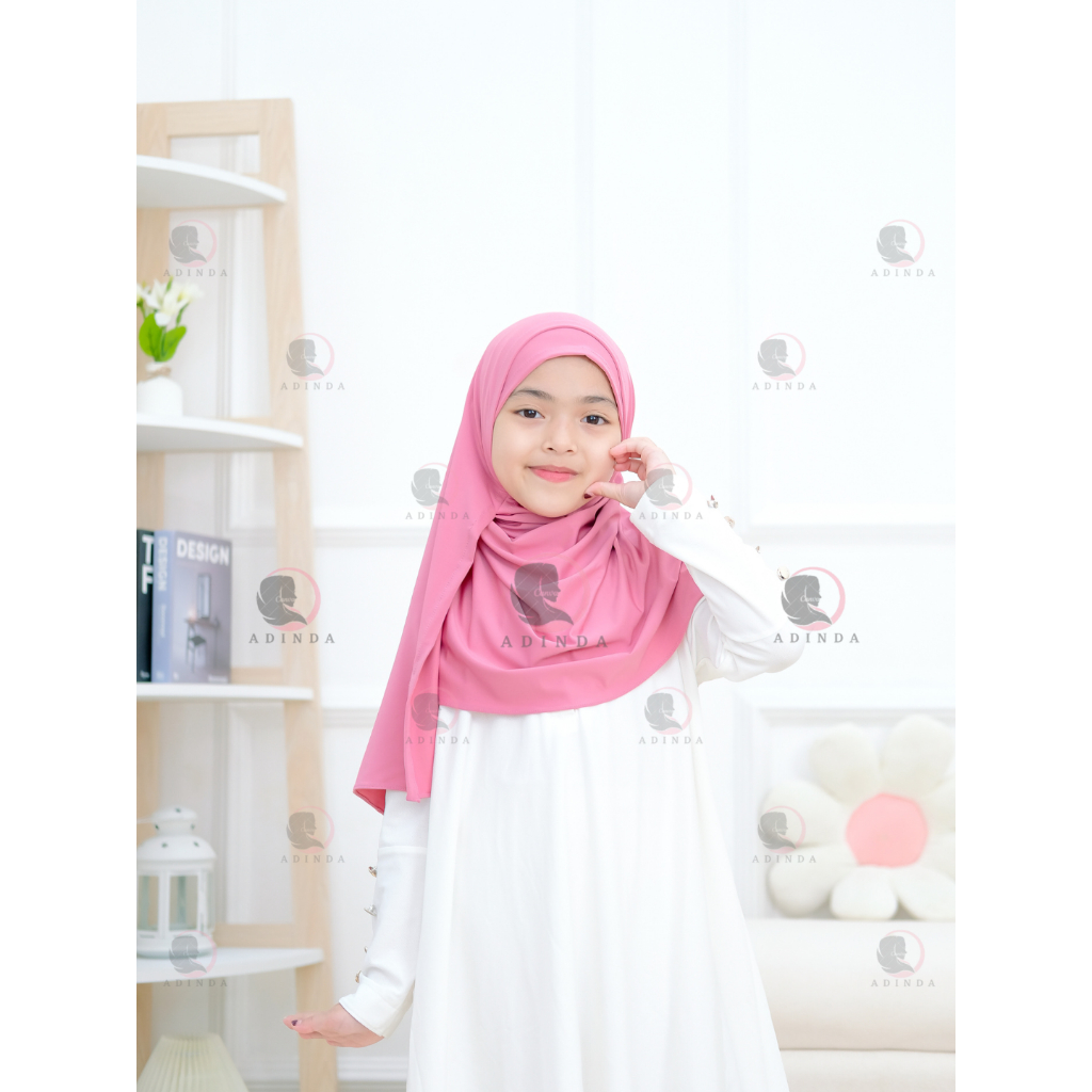 HIjab Pashmina Instan anak 2 in 1,Hijab Pashmina instan anak 6-13 Tahun