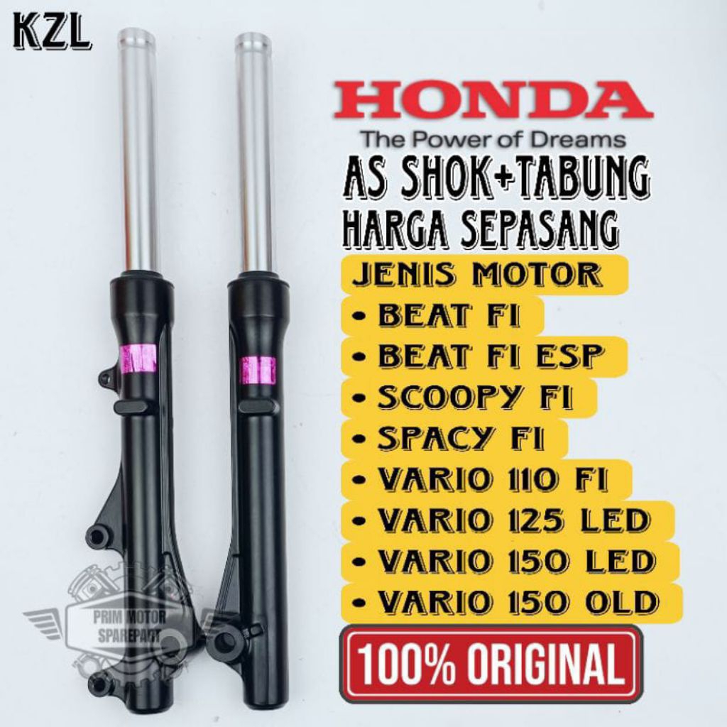 AS SHOCK DEPAN+TABUNG ORIGINAL 100% HONDA AHM BEAT FI ESP,VARIO 150 LED,VARIO 125 LED,VARIO 150 OLD