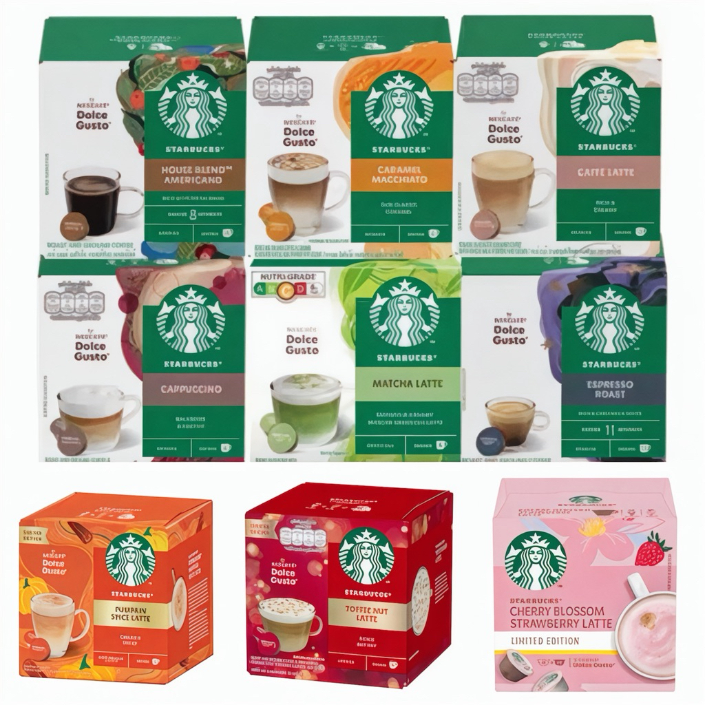 Kapsul Kopi untuk Mesin Kopi Dolce Gusto, Pilihan Rasa Starbucks, 12 Kapsul