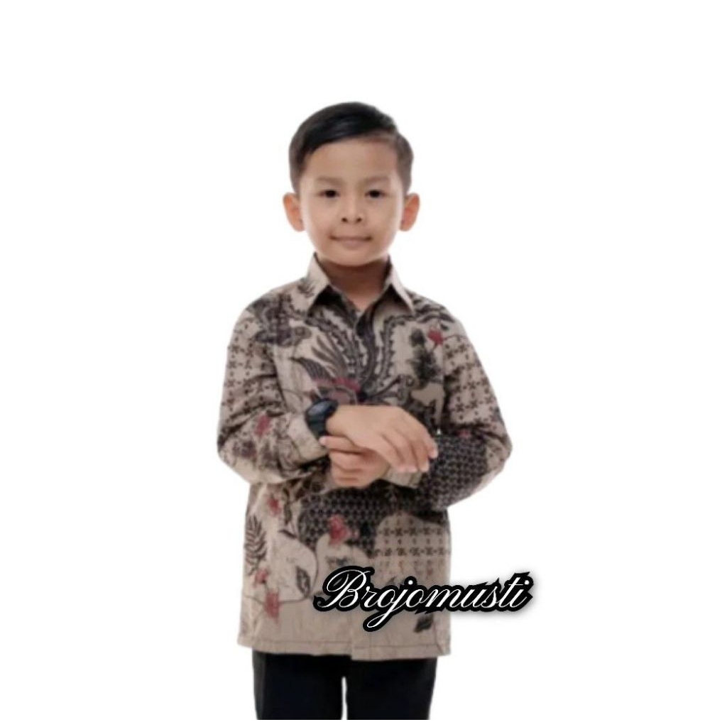KEMEJA BATIK ANAK COWOK BAJU BATIK ANAK LENGAN PANJANG UMUR 2-13 TAHUN